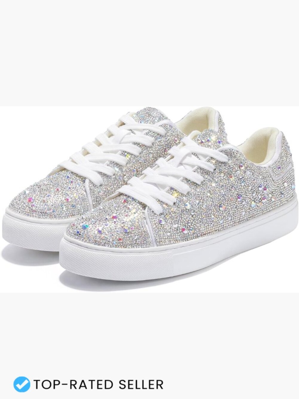 Sparkly Rhinestone Sneakers Glitter Sequin Platform Fashion Tennis Shoes